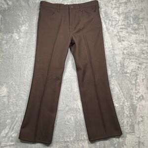 Wrangler Regular Fit Pants Mens 36x30 Brown Vintage 00082BN USA Made Polyester